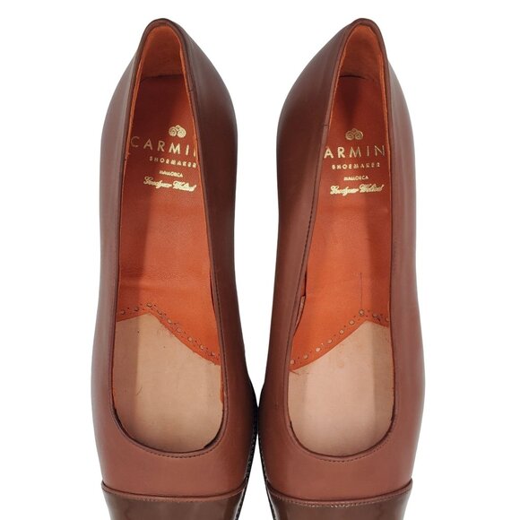 Carmina Shoemaker Women's 6 Brown Leather Cap-toe Dress Pumps Heels Shoes UK 3.5 - Picture 13 of 14